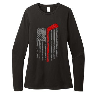 American Team Hockey USA Flag Womens CVC Long Sleeve Shirt