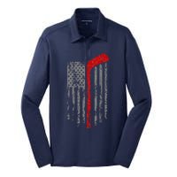 American Team Hockey USA Flag Silk Touch Performance Long Sleeve Polo