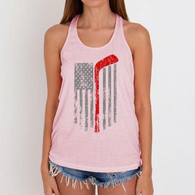 American Team Hockey USA Flag Women's Knotted Racerback Tank