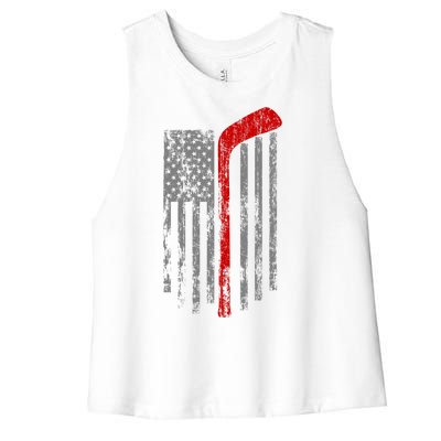 American Team Hockey USA Flag Women's Racerback Cropped Tank