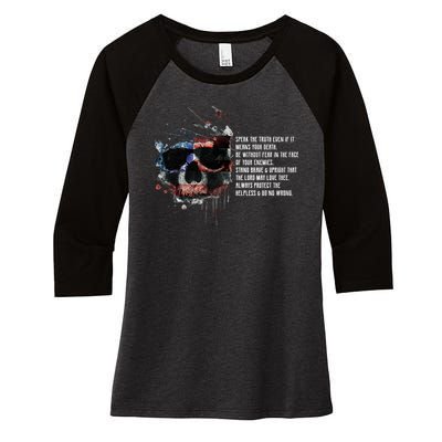 American Templar Code Women's Tri-Blend 3/4-Sleeve Raglan Shirt