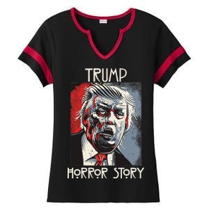 American Trump Horror Hor-ror Story 2016 Zombie Election Ladies Halftime Notch Neck Tee