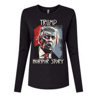 American Trump Horror Hor-ror Story 2016 Zombie Election Womens Cotton Relaxed Long Sleeve T-Shirt