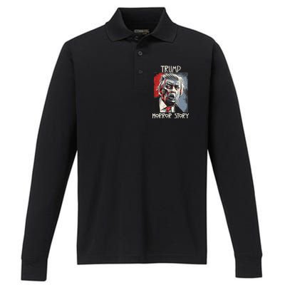 American Trump Horror Hor-ror Story 2016 Zombie Election Performance Long Sleeve Polo