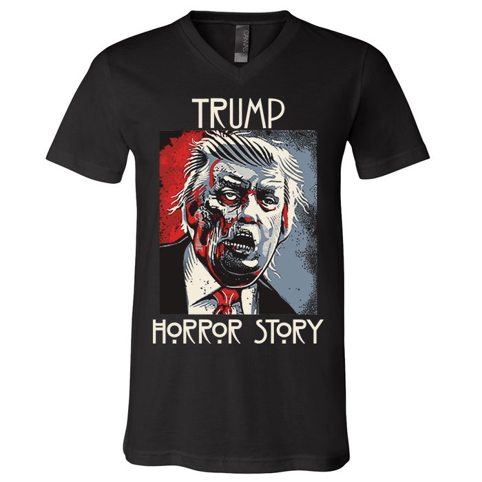 American Trump Horror Hor-ror Story 2016 Zombie Election V-Neck T-Shirt