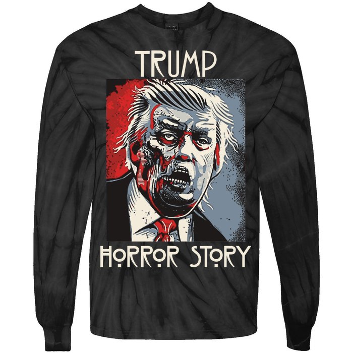 American Trump Horror Hor-ror Story 2016 Zombie Election Tie-Dye Long Sleeve Shirt