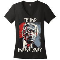 American Trump Horror Hor-ror Story 2016 Zombie Election Women's V-Neck T-Shirt