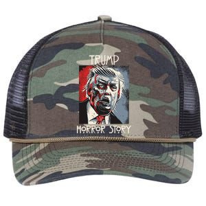 American Trump Horror Hor-ror Story 2016 Zombie Election Retro Rope Trucker Hat Cap