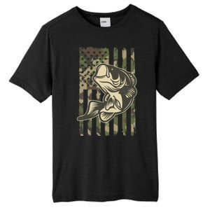 American US Camouflage Flag Bass Fishing Tall Fusion ChromaSoft Performance T-Shirt