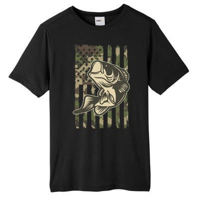 American US Camouflage Flag Bass Fishing Tall Fusion ChromaSoft Performance T-Shirt