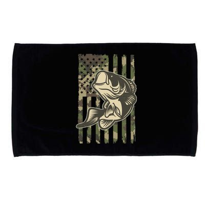 American US Camouflage Flag Bass Fishing Microfiber Hand Towel