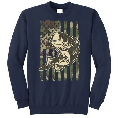 American US Camouflage Flag Bass Fishing Sweatshirt