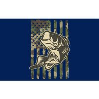 American US Camouflage Flag Bass Fishing Bumper Sticker