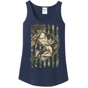 American US Camouflage Flag Bass Fishing Ladies Essential Tank