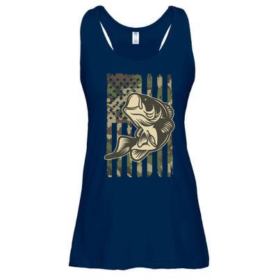 American US Camouflage Flag Bass Fishing Ladies Essential Flowy Tank