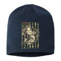 American US Camouflage Flag Bass Fishing Sustainable Beanie