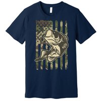 American US Camouflage Flag Bass Fishing Premium T-Shirt