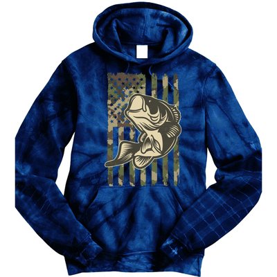 American US Camouflage Flag Bass Fishing Tie Dye Hoodie