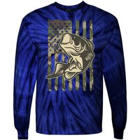 American US Camouflage Flag Bass Fishing Tie-Dye Long Sleeve Shirt