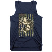 American US Camouflage Flag Bass Fishing Tank Top