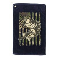 American US Camouflage Flag Bass Fishing Platinum Collection Golf Towel