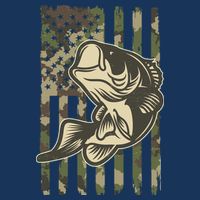 American US Camouflage Flag Bass Fishing Toddler T-Shirt