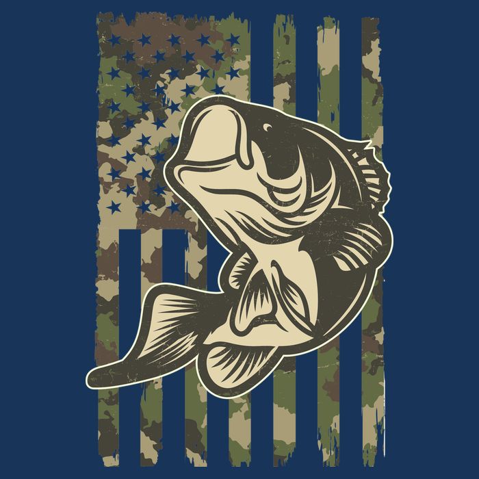 American US Camouflage Flag Bass Fishing Toddler T-Shirt