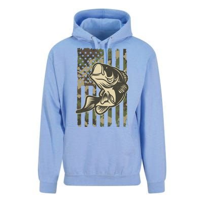 American US Camouflage Flag Bass Fishing Unisex Surf Hoodie