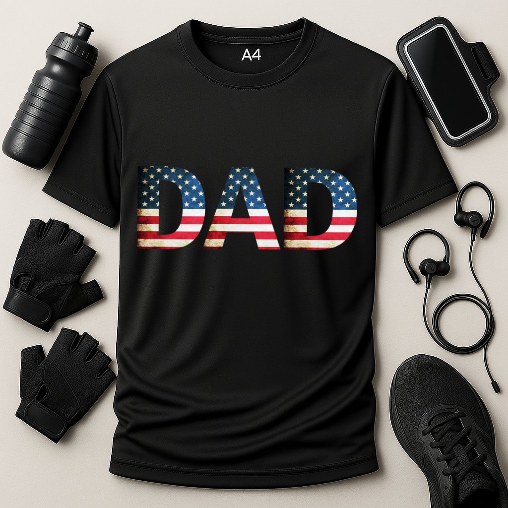 American USA Dad Cooling Performance Crew T-Shirt