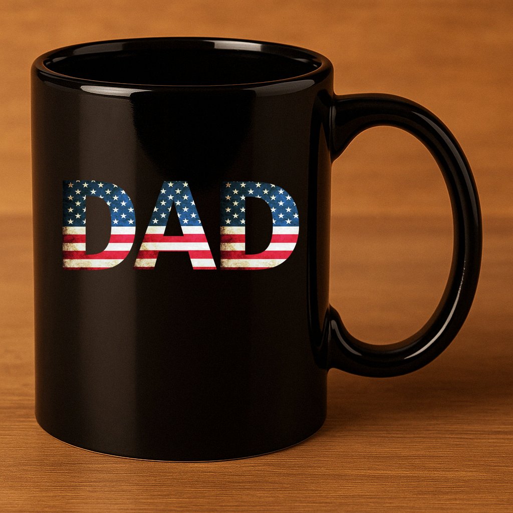 American USA Dad 11oz C Handle Ceramic Mug