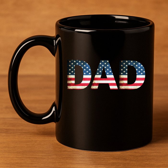 American USA Dad 11oz C Handle Ceramic Mug