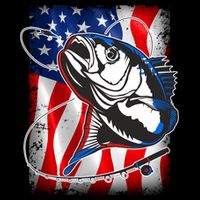 American USA Flag Bass Fishing Fan 16 in Basic Backpack