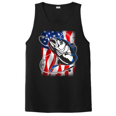 American USA Flag Bass Fishing Fan PosiCharge Competitor Tank