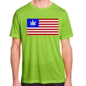 American USA Weed Flag Adult ChromaSoft Performance T-Shirt