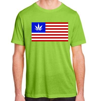 American USA Weed Flag Adult ChromaSoft Performance T-Shirt