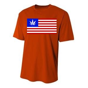 American USA Weed Flag Performance Sprint T-Shirt