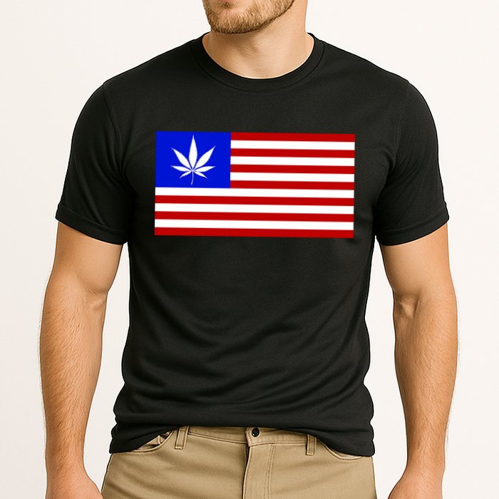 American USA Weed Flag Performance Shirt