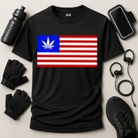 American USA Weed Flag Performance Shirt
