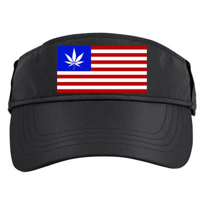 American USA Weed Flag Adult Drive Performance Visor