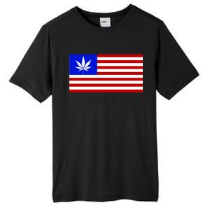 American USA Weed Flag Tall Fusion ChromaSoft Performance T-Shirt