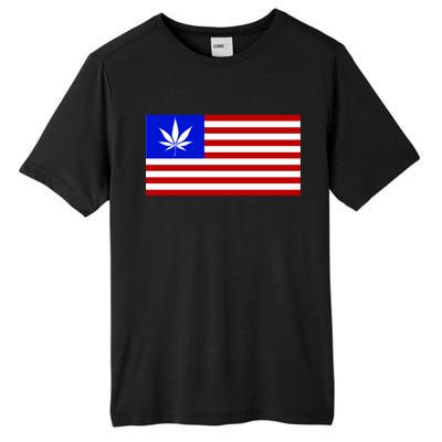 American USA Weed Flag Tall Fusion ChromaSoft Performance T-Shirt