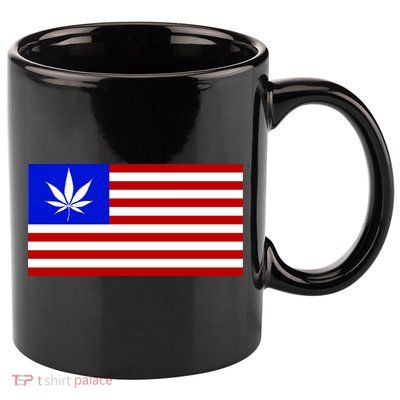 American USA Weed Flag 11oz C Handle Ceramic Mug