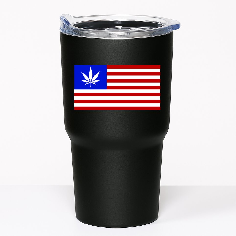 American USA Weed Flag Tumbler