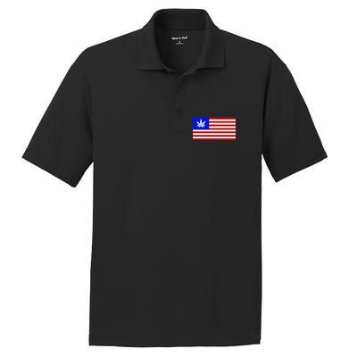 American USA Weed Flag PosiCharge RacerMesh Polo