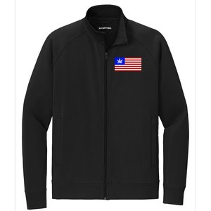 American USA Weed Flag Stretch Full-Zip Cadet Jacket