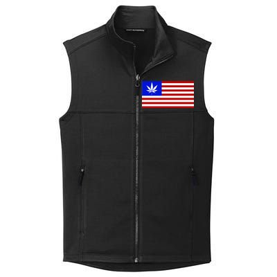 American USA Weed Flag Collective Smooth Fleece Vest