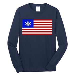 American USA Weed Flag Long Sleeve Shirt