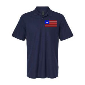 American USA Weed Flag Softstyle Adult Sport Polo