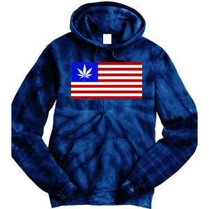 American USA Weed Flag Tie Dye Hoodie