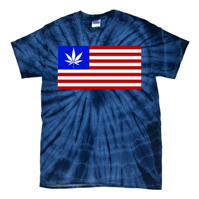 American USA Weed Flag Tie-Dye T-Shirt